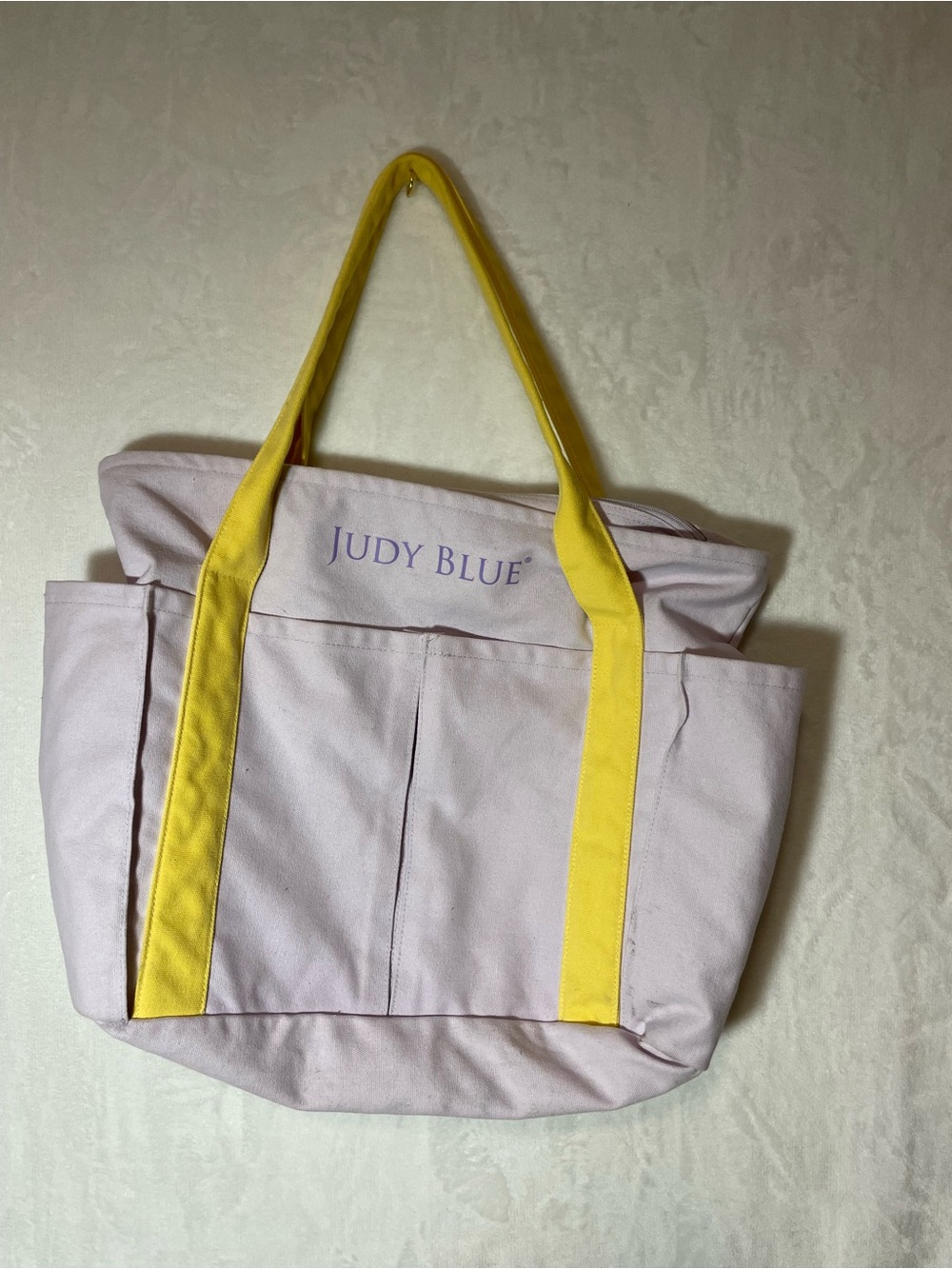 Judy Blue Lilac Tote with Yellow Handles